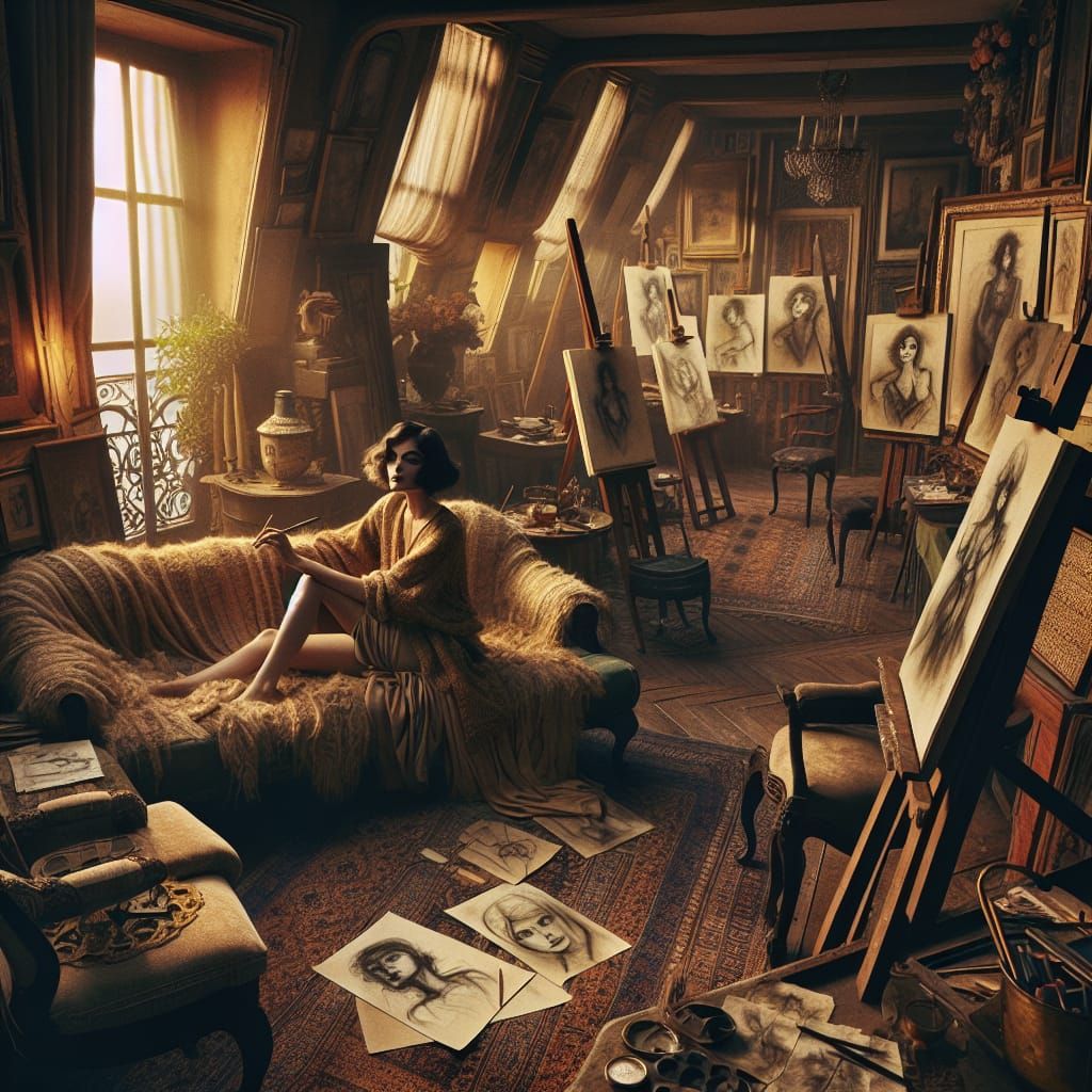 1920s Parisian Artist's Studio at Magic Hour