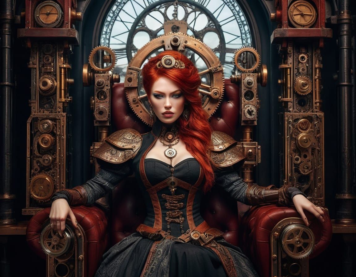 Steampunk Princess Koralya in Victorian Gothic Elegance