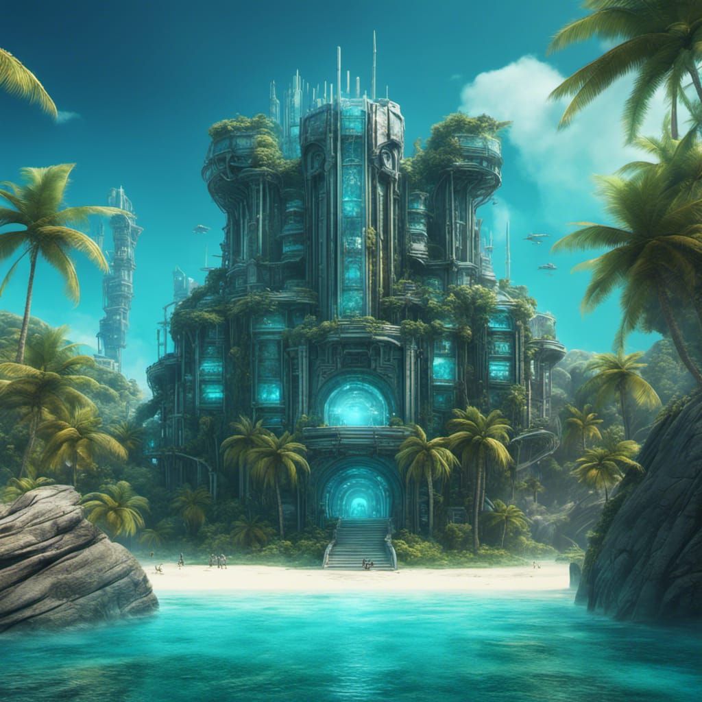 Hi-Tech Lab on Tropical Island: Fantasy Concept Art