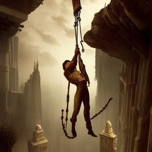 Dramatic Hanged Man Digital Matte Painting