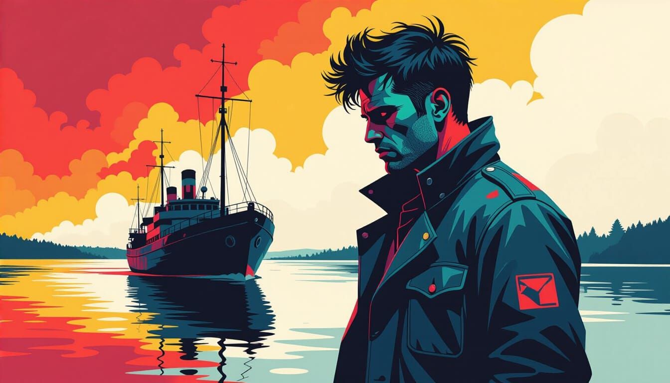 Intense Dramatic Scene in Thorp, Stalenhag Style