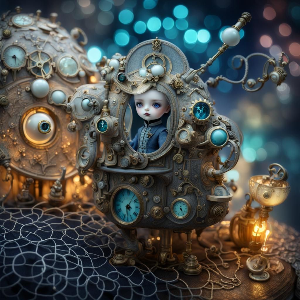 Steampunk Eyes in Rococo Style with Bokeh
