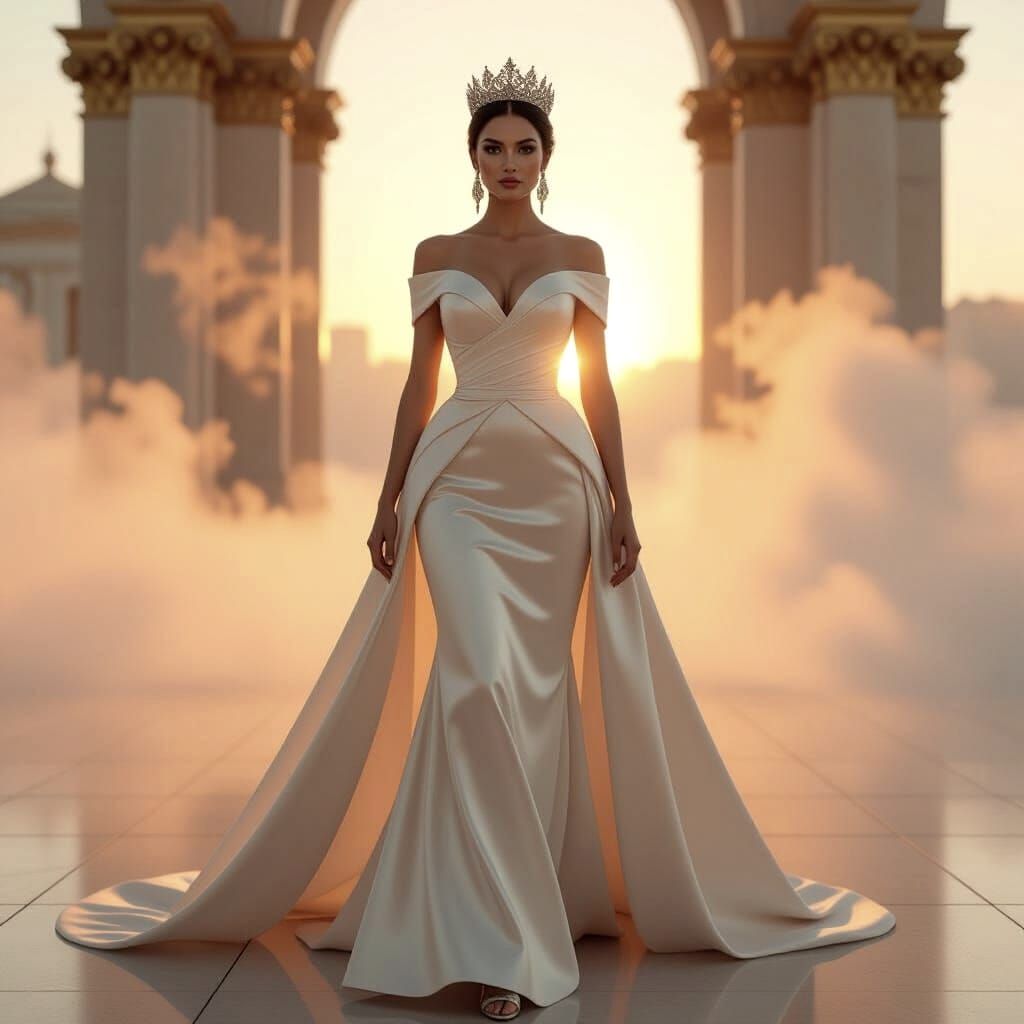 Elegant Queen in Regal Formal Wear