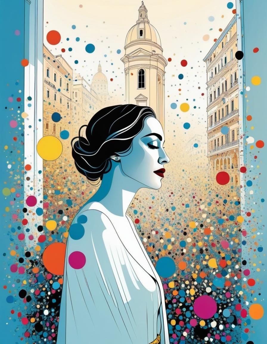 Lady Madonna Digital Drawing in Web Comic Style