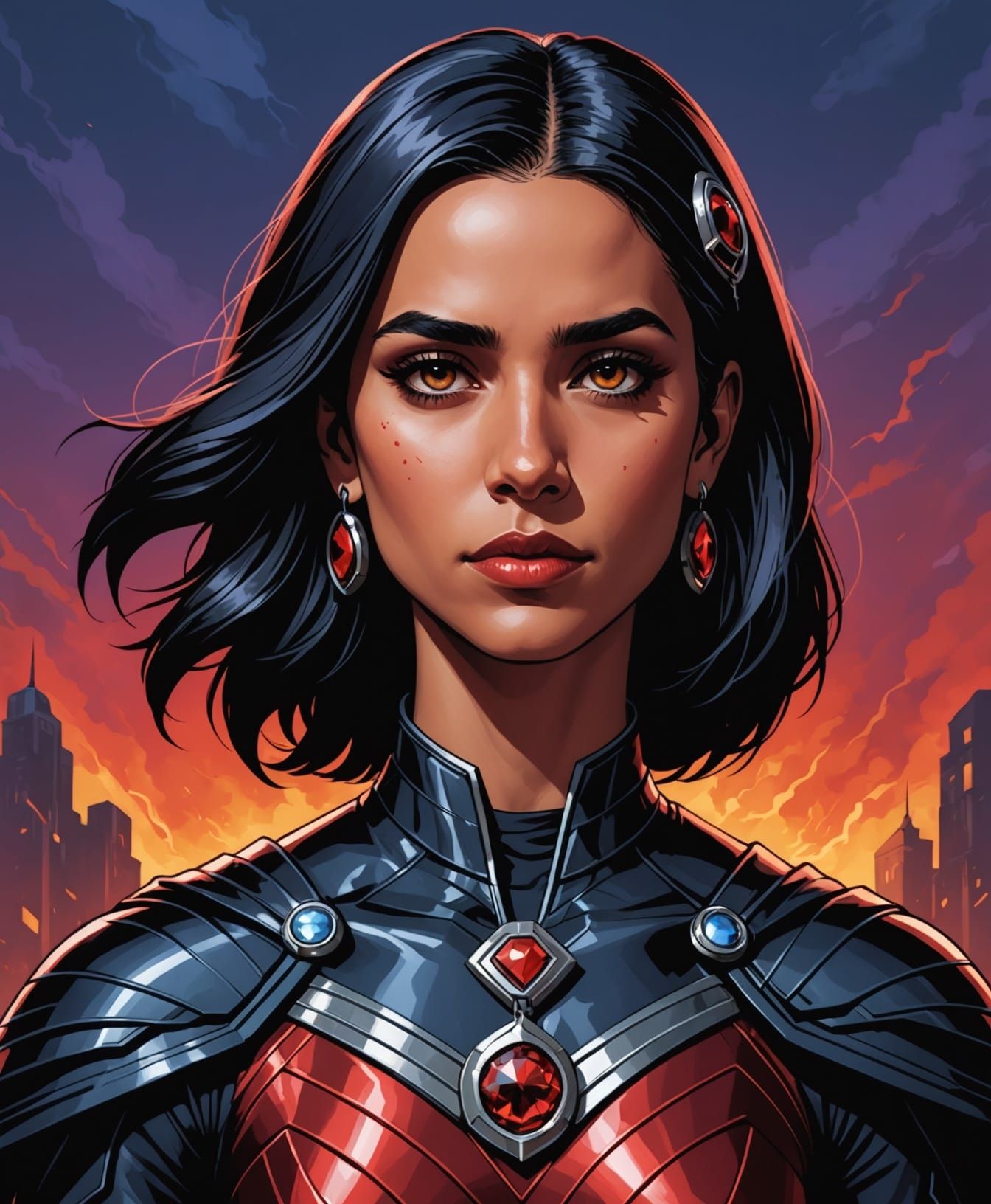 Naomi Scott as Raven with Red Soulstone