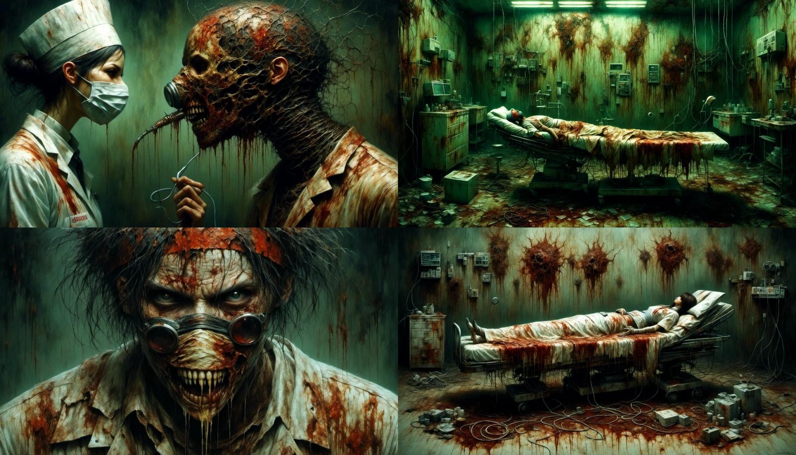 Insane Surgeon in Horrorcore Style with Blood Spatter