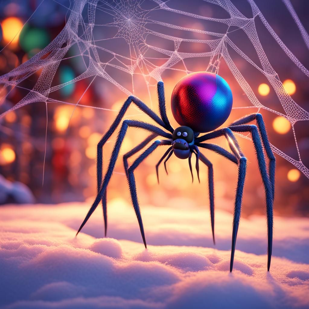 Christmas Spider at North Pole, Pixar Style