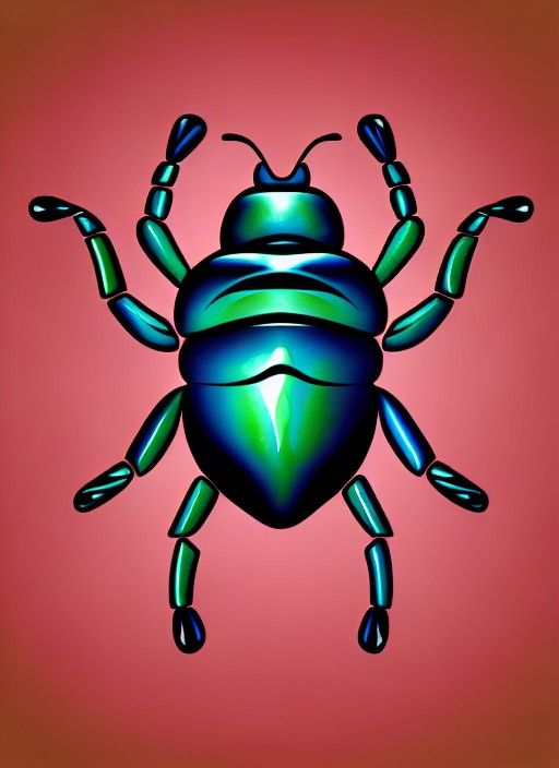 Scarab Beetle Logo with Watercolor Background
