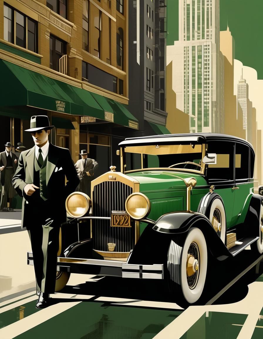 Art Deco Mobsters in Chicago: Graphic-Art Poster