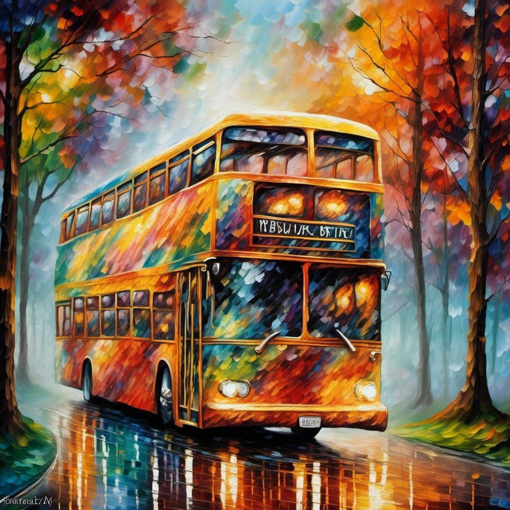 Psychedelic Bus to Never Ever Land as Ethereal Art