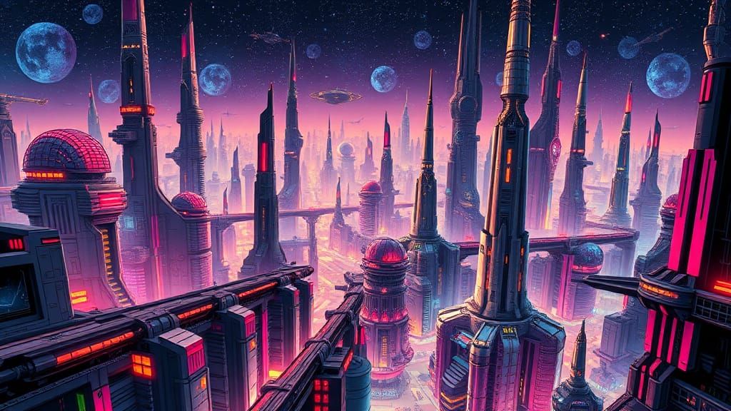 Nukleus Hive: A High-Tech Metropolis in Comic Style