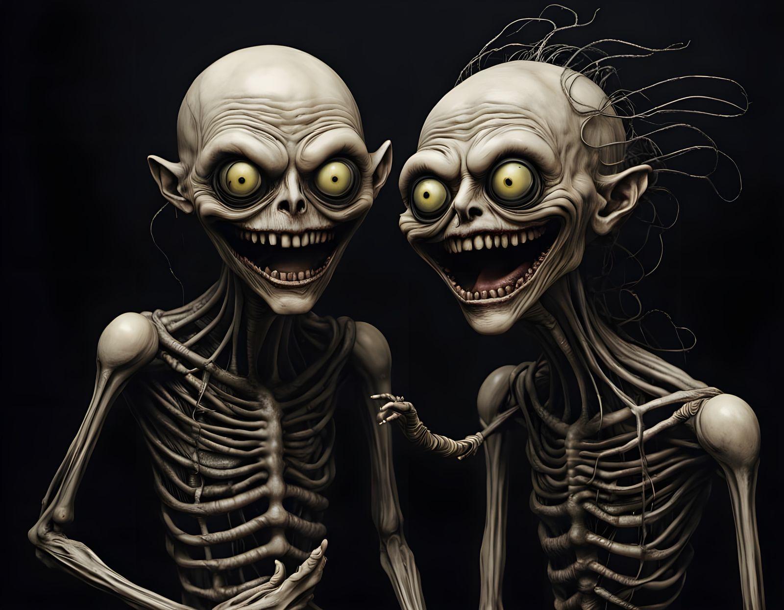 Grotesque Jester in Dark Yellow Skin