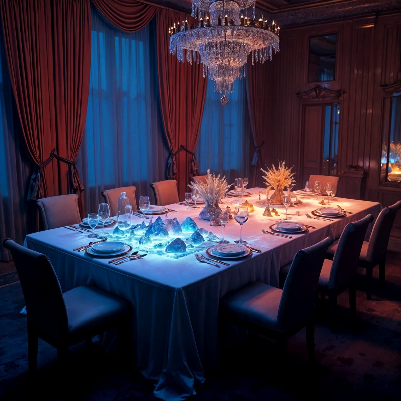 Luminescent Desserts on a Grand Dining Table