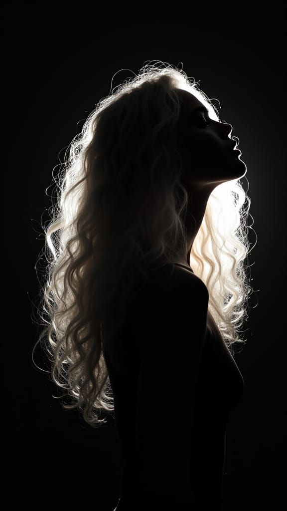 Dramatic Portrait of Woman in Film Noir Style