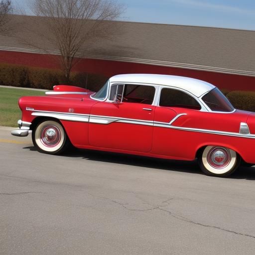 1956 Plymouth: Red and White Classic Car