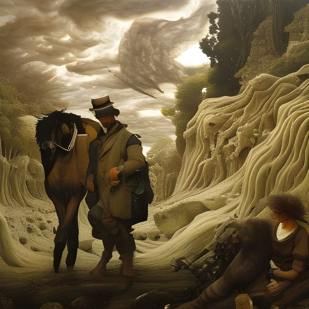 Human and Parasite in Impasto Style