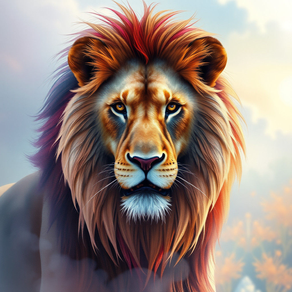 Majestic Lion in Watercolour Hues