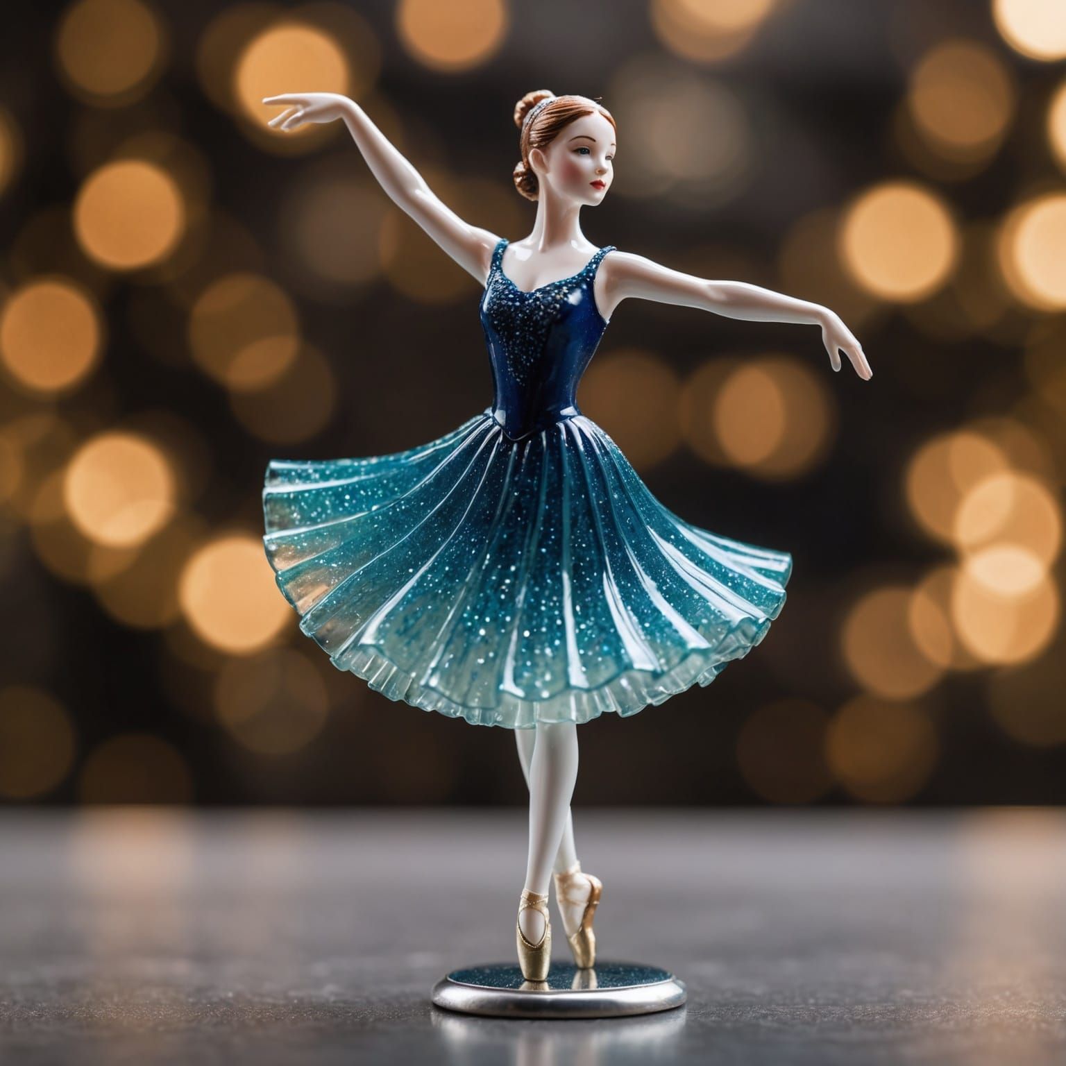 Enameled Glass Ballet Dancer Figurine
