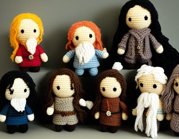 Amigurumi Fellowship of the Ring Characters