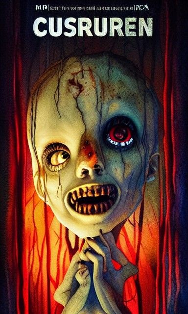 Creepy Horror Movie Poster in Watercolor Style