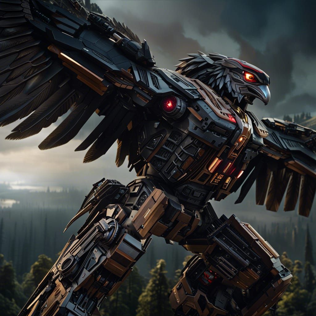 Eagle is Ironhide transformer in dark wood
