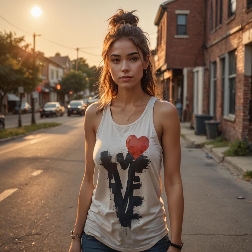 Love Struck Girl Portrait in Hyperrealistic Digital Art