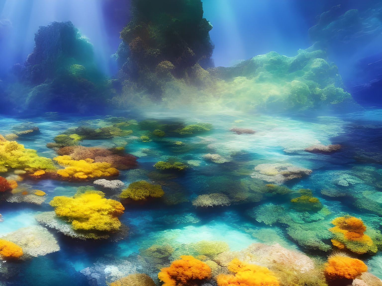 Celestial Deva Meditating in Iridescent Seascape