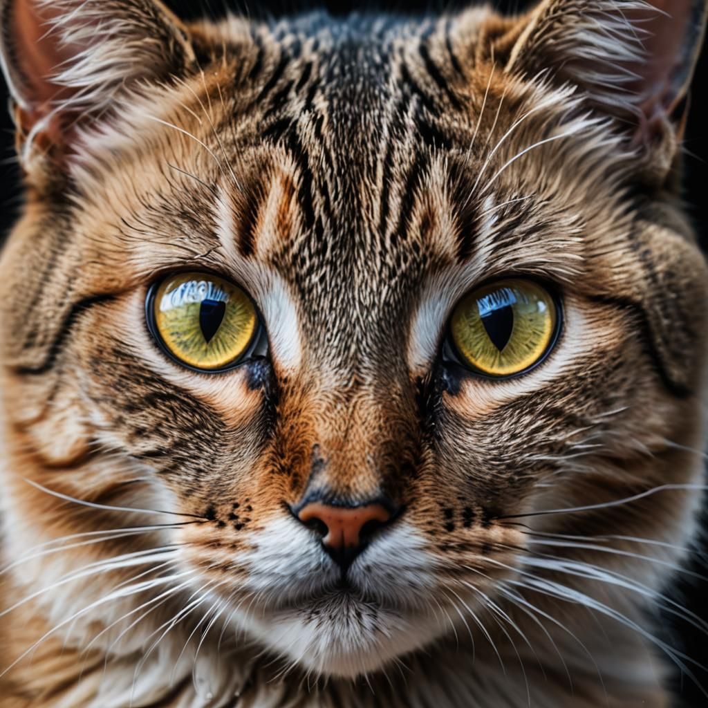 Hyperrealistic Cat with Diamond Eyes