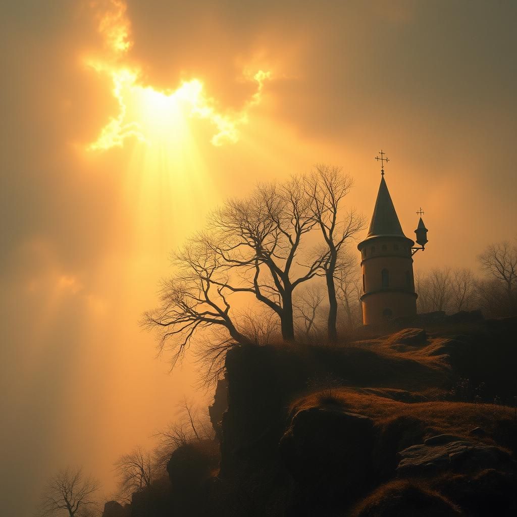 Golden Light Illuminates a Serene Dreamscape