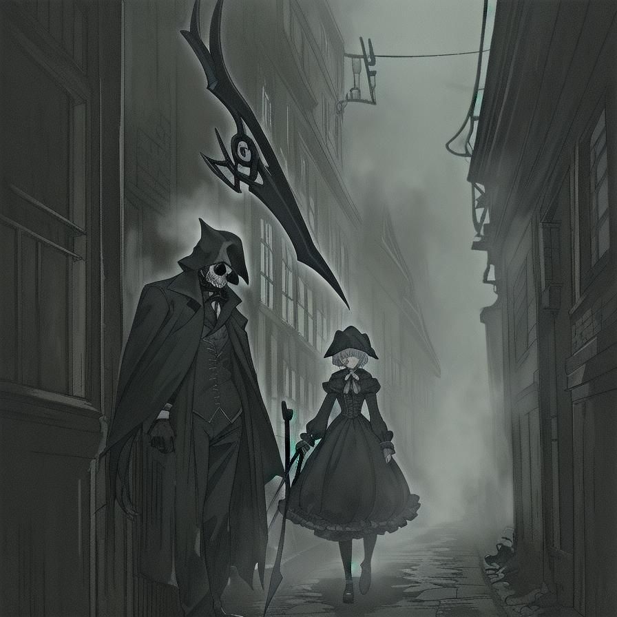 Jack the Ripper in Foggy Whitechapel Street