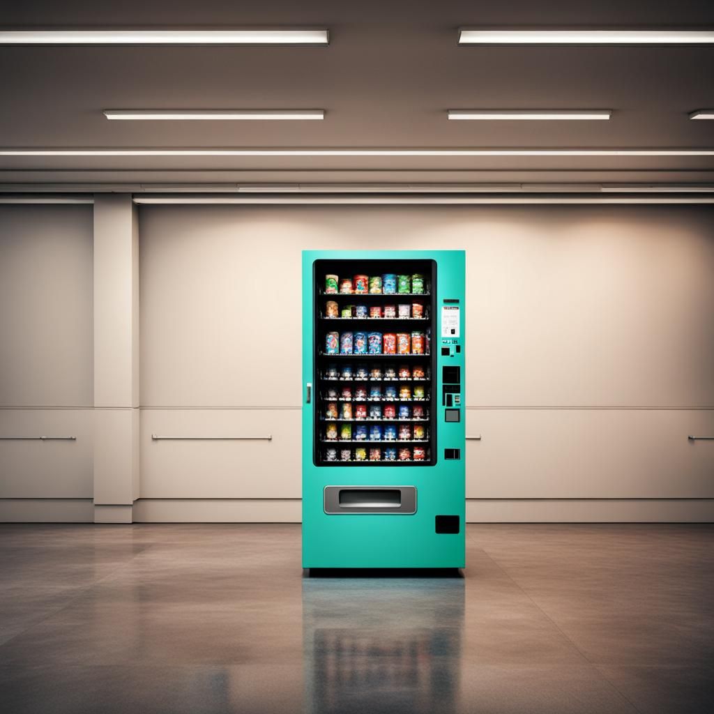 Vending Machine in Empty Liminal Room