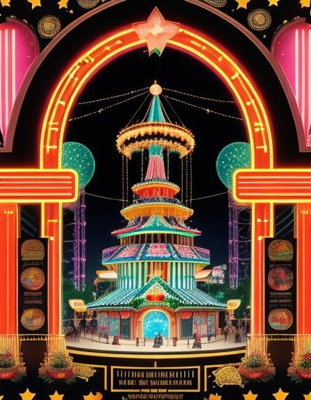 Luminous Flat Design Amusement Park