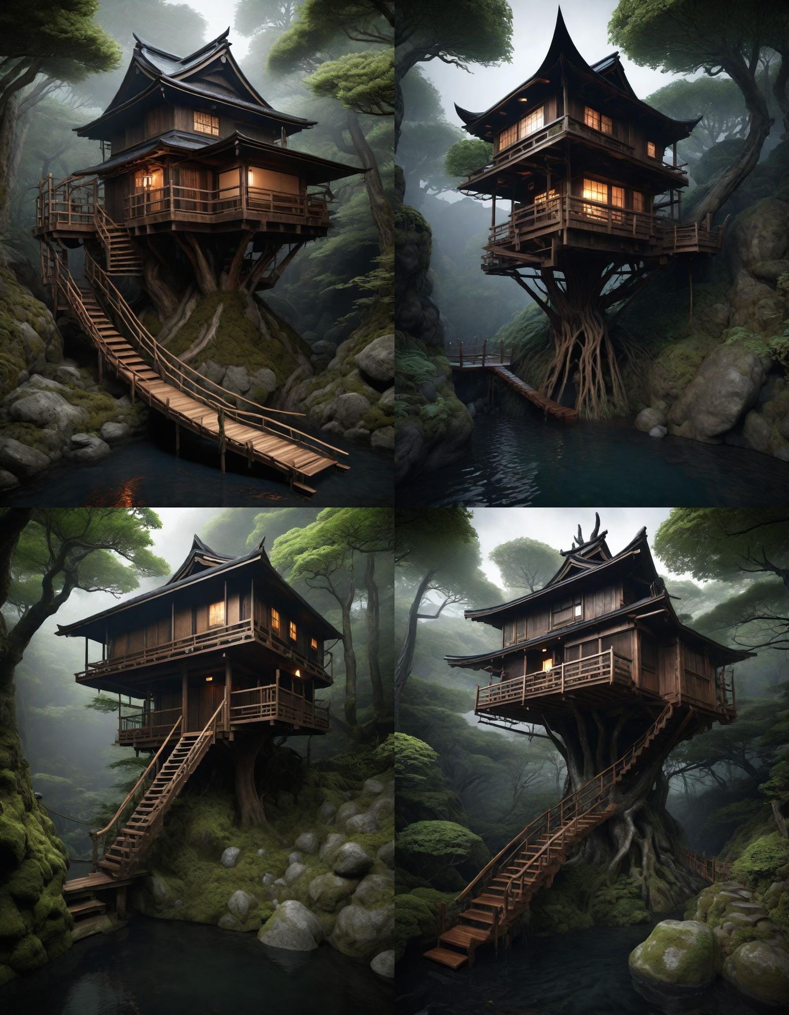 Clockpunk Bonsai Village in Crystal Mushroom Mansion