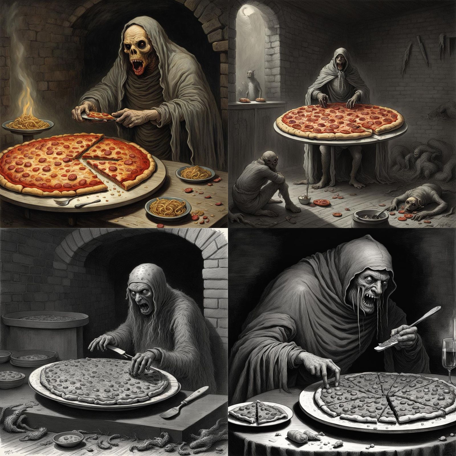 Maggot covered pizza