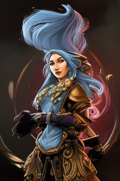 Dwarven Sorceress Portrait in Ethereal Fantasy Style