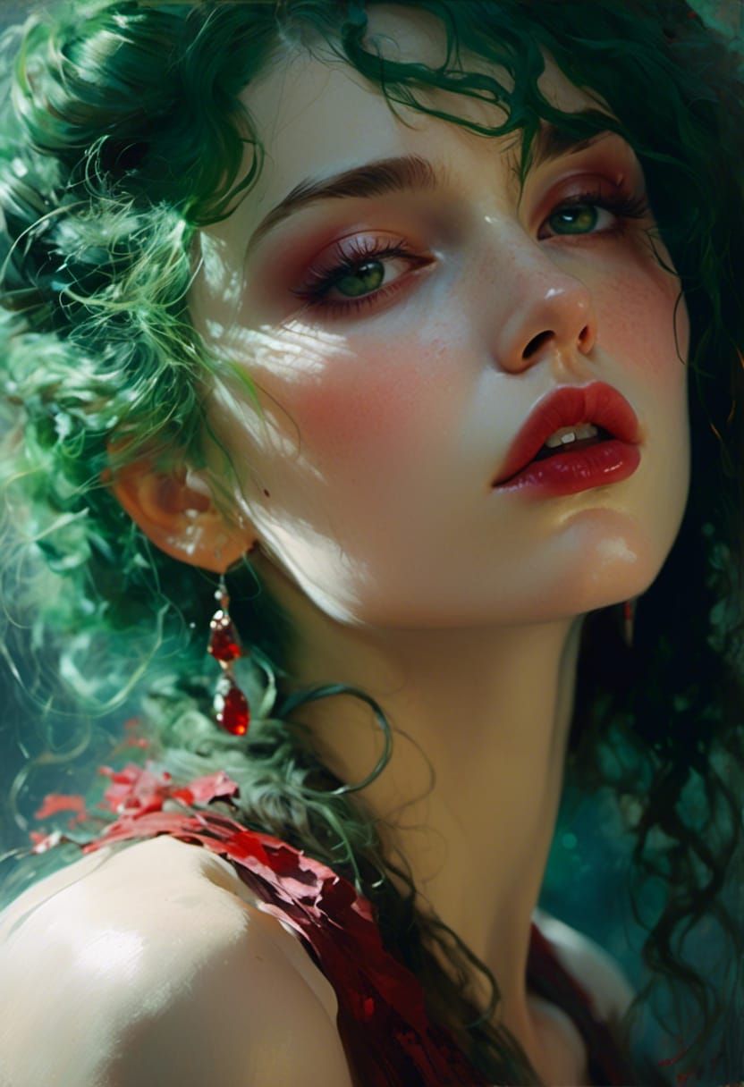 Vampiress as Bride of Dracula, Detailed Matte Painting