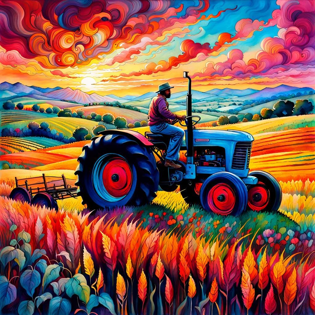 Hypermaximalist Fall Harvest Fantasy Illustration