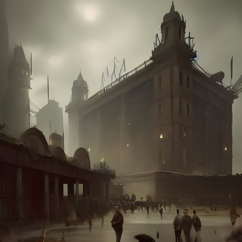 Sinister Circus in Post-War Dystopia: Digital Matte Painting