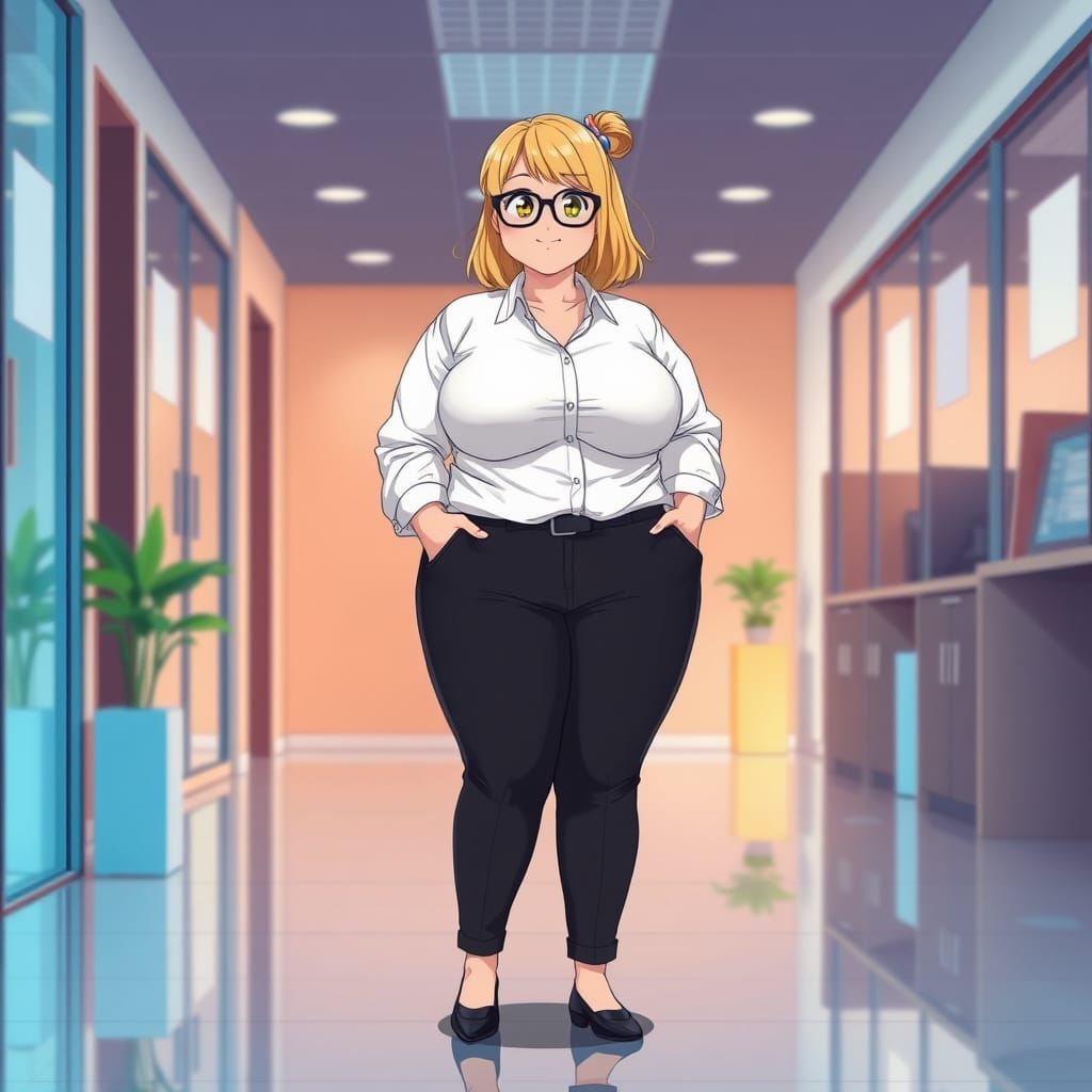 Stunning Chubby Anime Blonde in Formal Attire