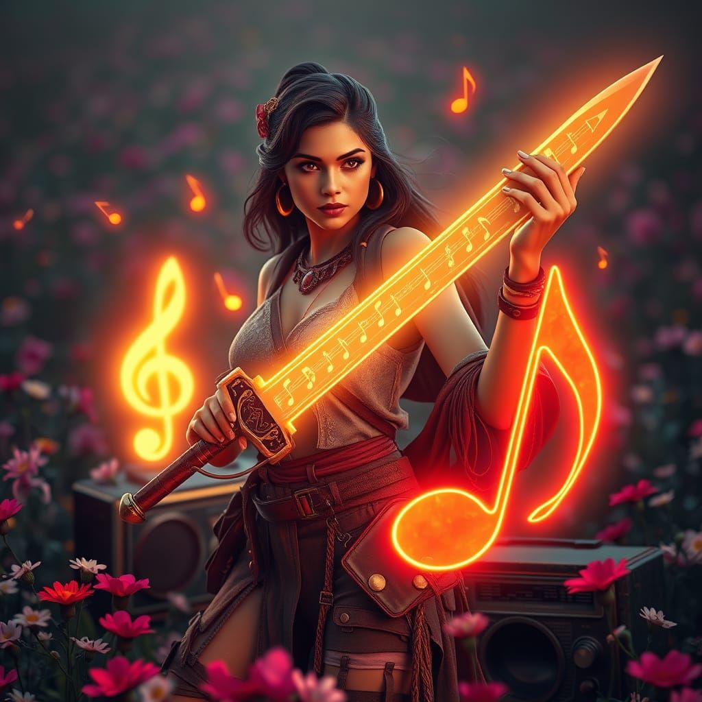 Ethereal Warrior of Music Reigns in a Vintage Radiance