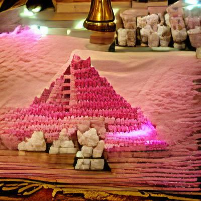 Pink Sugar Cube Pyramid in Egypt