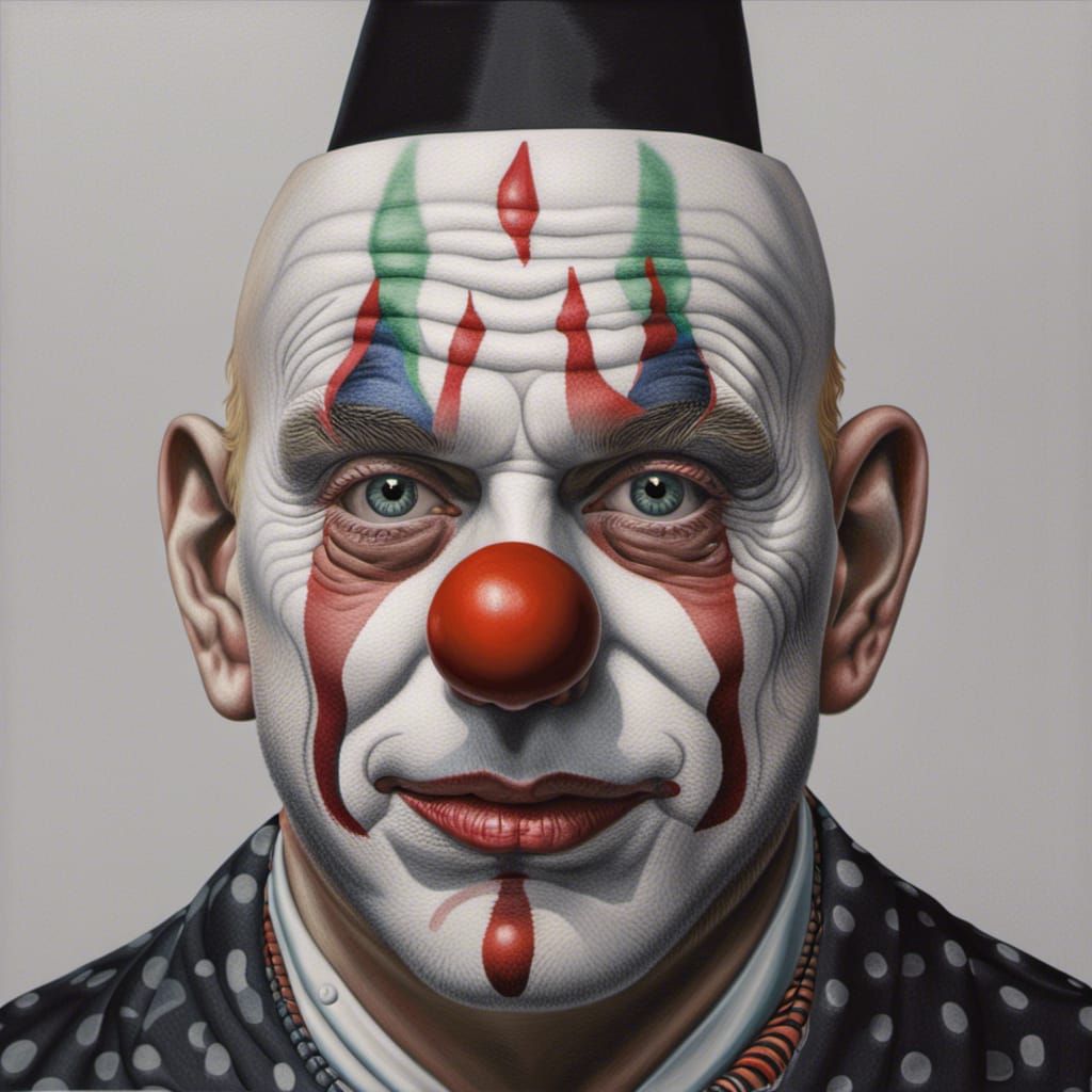 Hyperrealistic Clown Portrait in 64K
