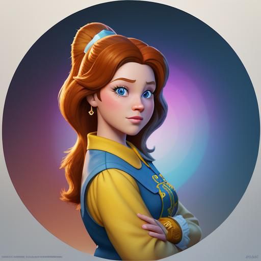 Belle: 3D Digital Art Inspired by Disney Pixar