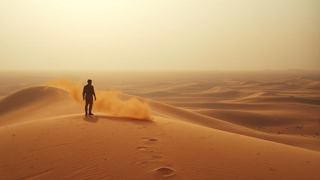 Surreal Desert Cityscape in Beksiński Style