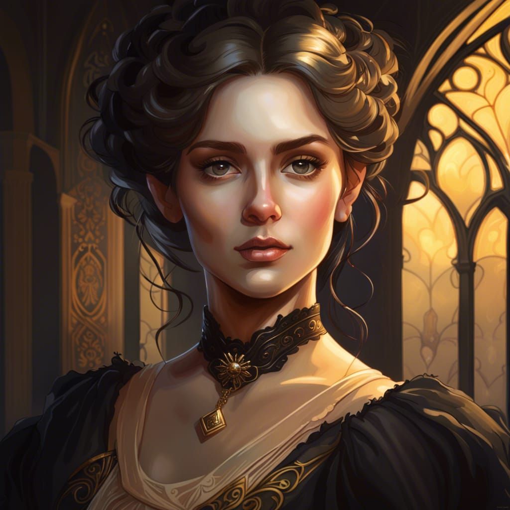 Victorian Princess Portrait in High Gothic Style