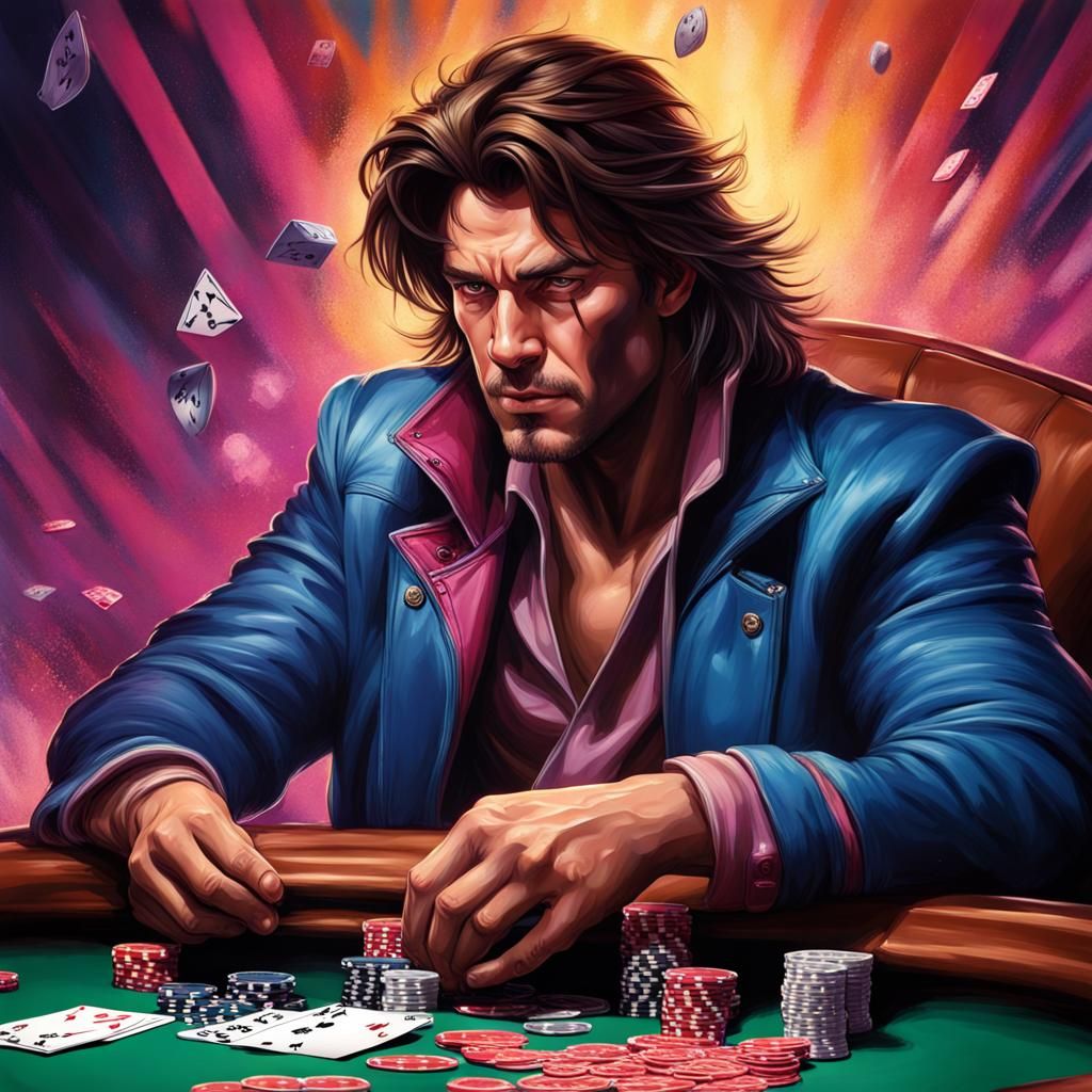 Gambit Wins Poker Tournament: Hyperrealistic Concept Art