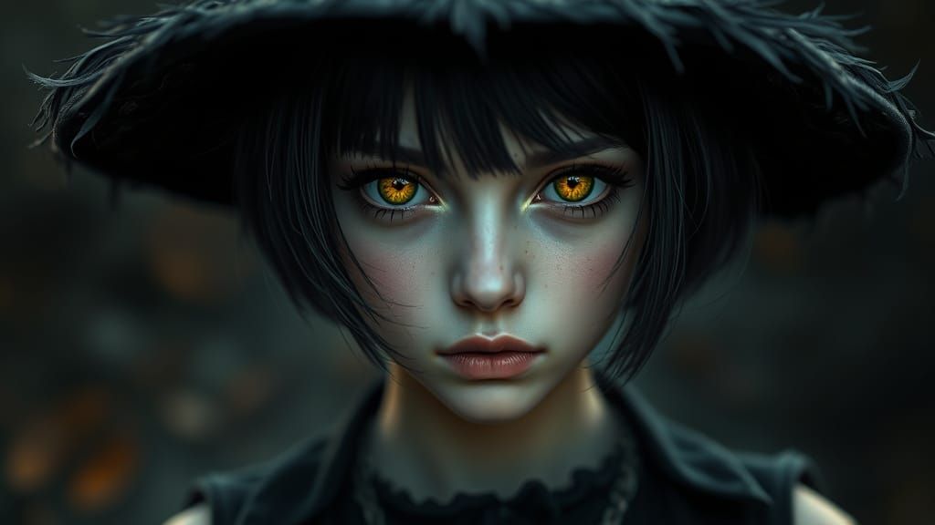 Mysterious Girl in Hyper-Realistic Fantasy Portrait
