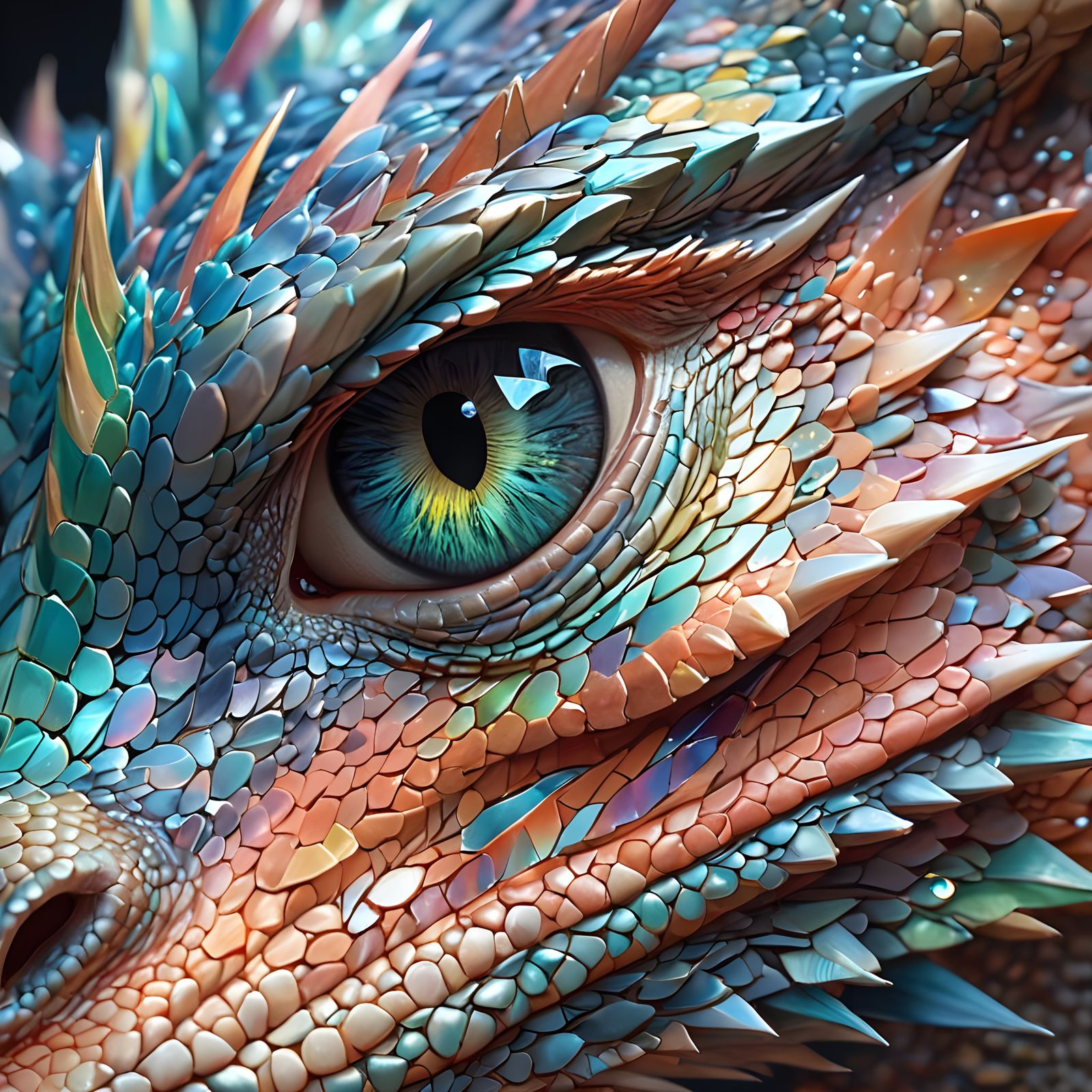 A Dragon's Mesmerizing Eye in Hyper-Realistic Art