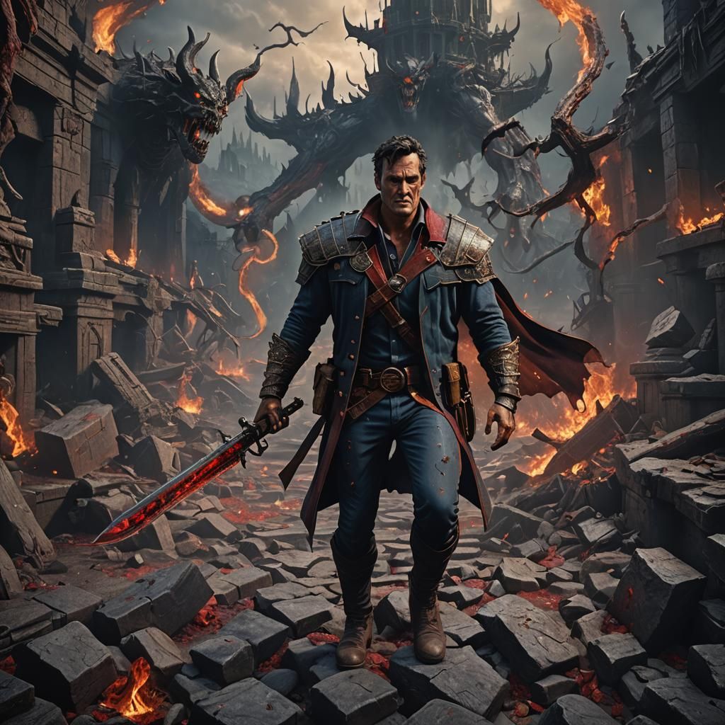 Ash Williams as King of Hell: Matte Painting