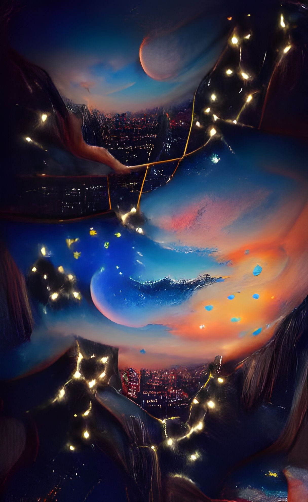 Astral Aurora: Hyperrealistic Cosmic Starry Night